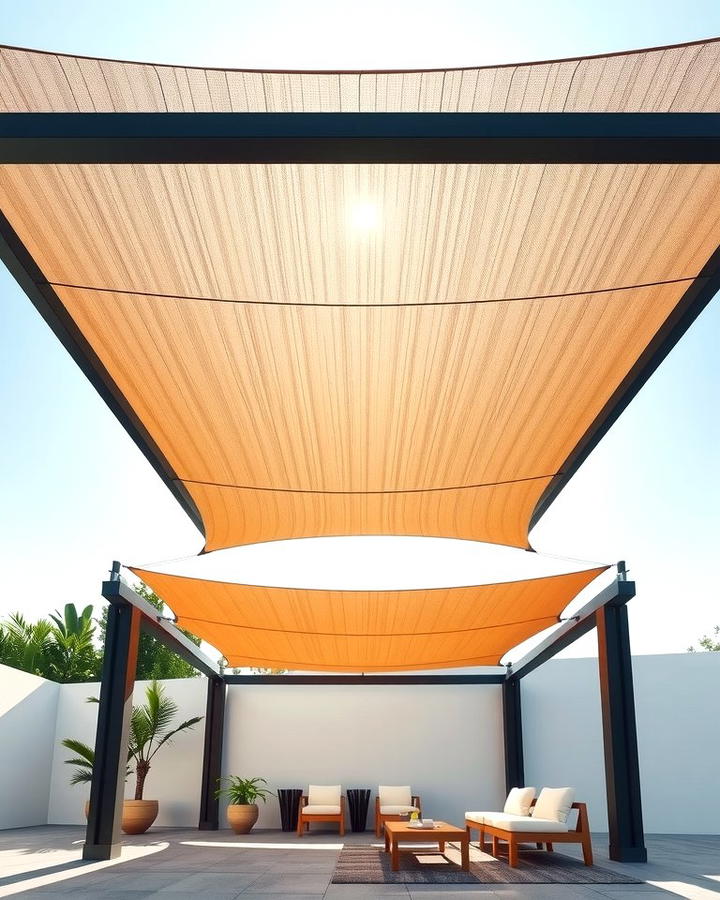 Shade Sails for a Modern Minimalist Look - 25 Pergola Roof Ideas