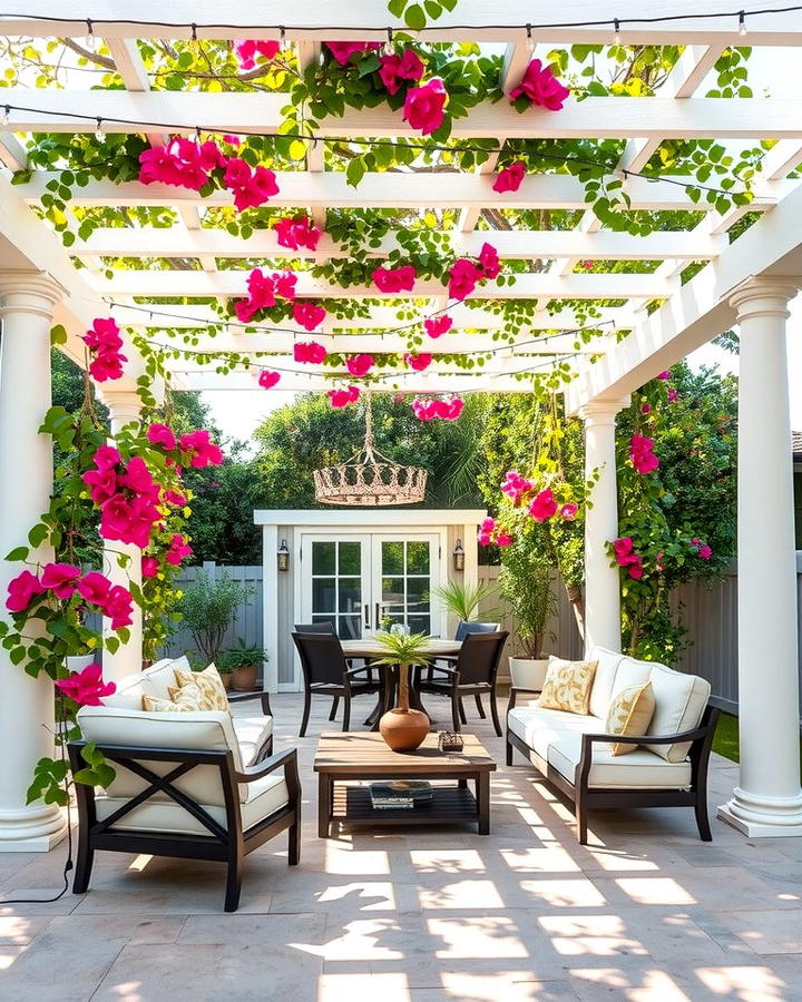 Shaded Pergola Lounging - 30 Florida Backyard Ideas