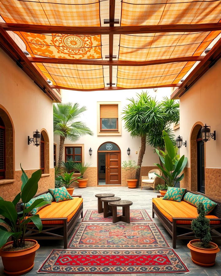 Shaded Seating Nooks - 25 spanish courtyard ideas