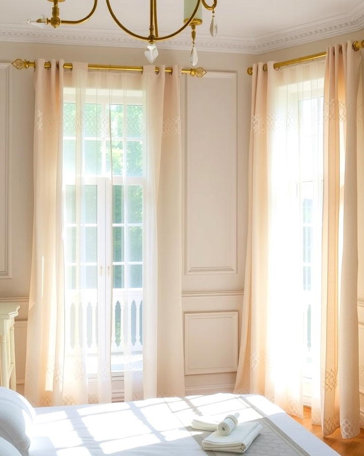 Sheer Curtains - 30 French Bedroom Decor Ideas