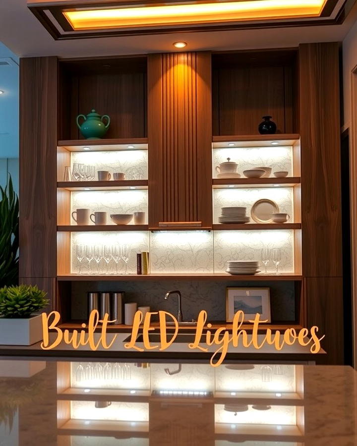 Shelves with Built In Lighting - 25 Open Shelving Kitchen Ideas