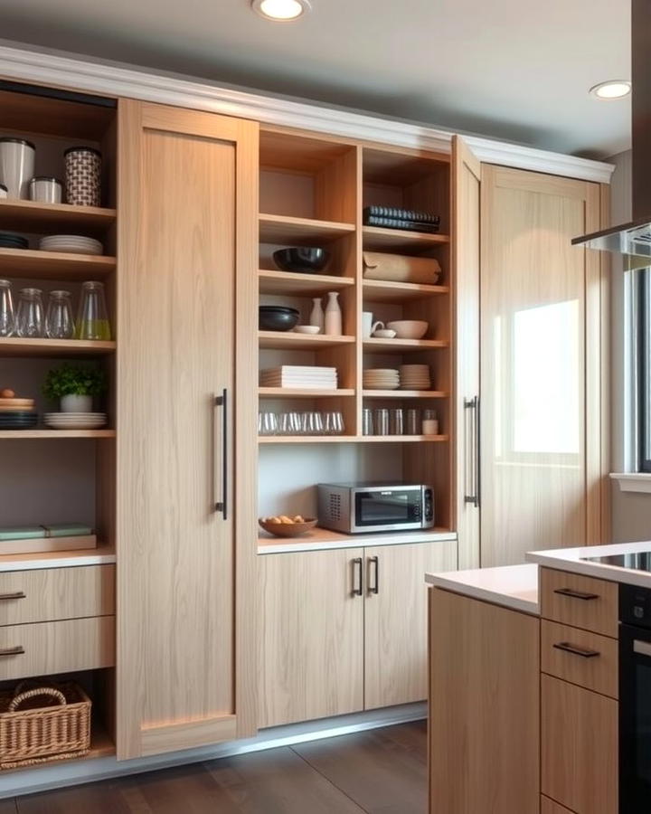 Shelving Units with Sliding Doors - 25 Open Shelving Kitchen Ideas