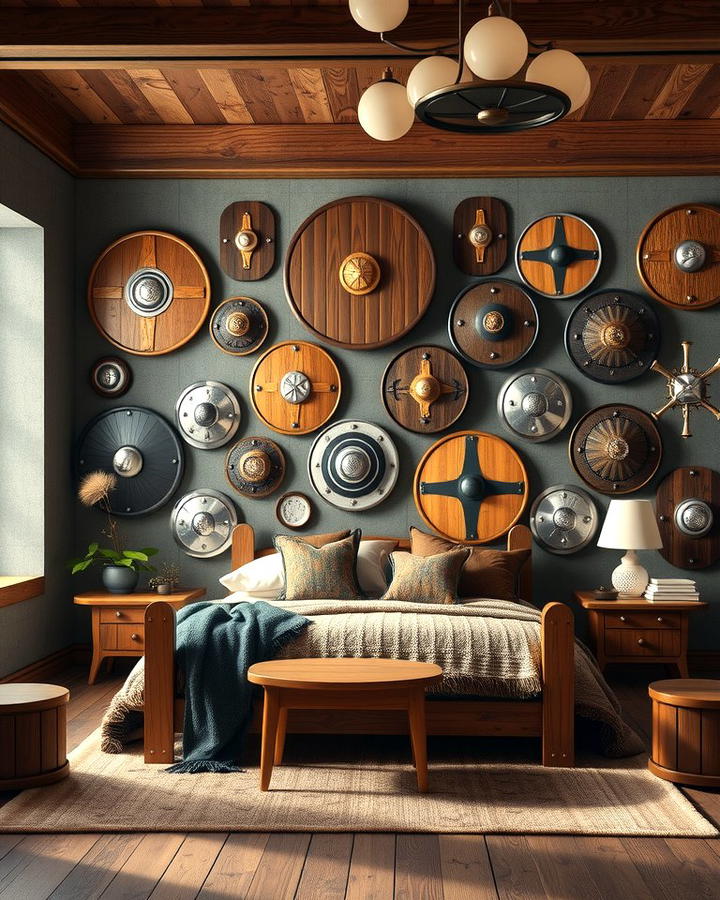 Shield Wall Decor - 25 Viking Bedroom Ideas