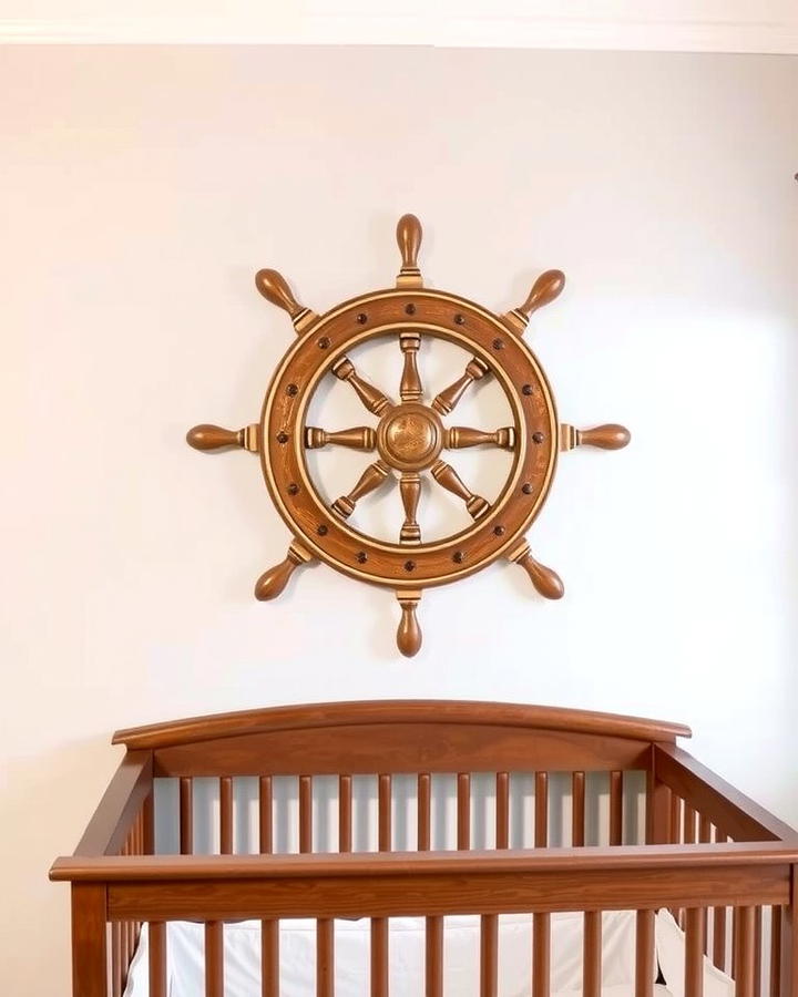 Ship Wheel Wall Decor - 25 Nautical Nursery Ideas