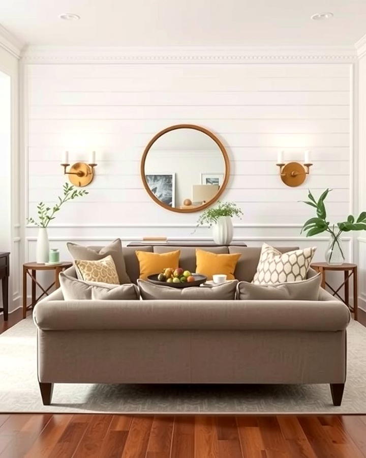 Shiplap Paneling Behind the Sofa - 25 Shiplap Living Room Ideas