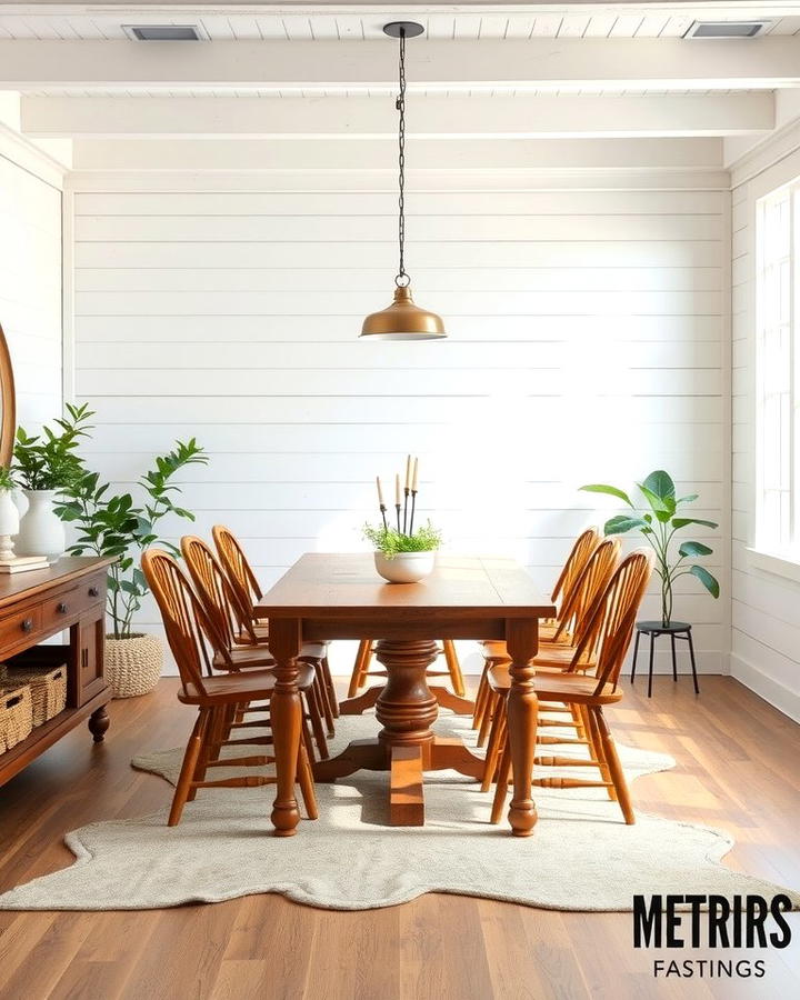 Shiplap Walls - 30 Rustic Dining Room Ideas