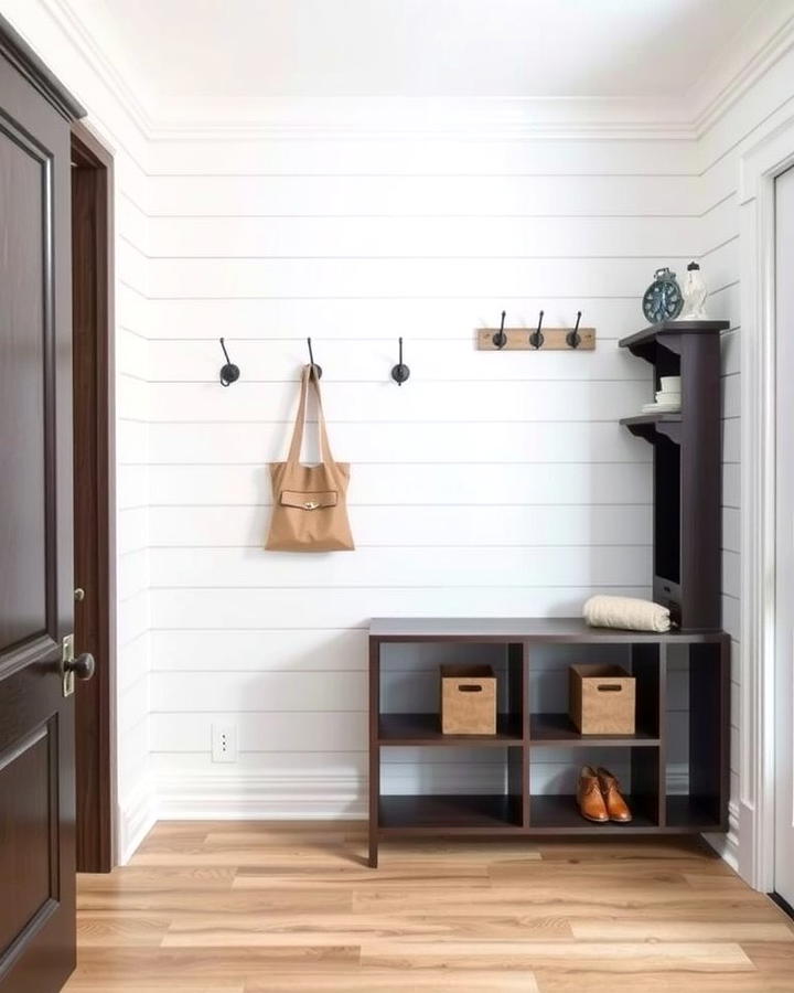 Shiplap with Built In Storage 2 - 25 Shiplap Wall Entryway Ideas