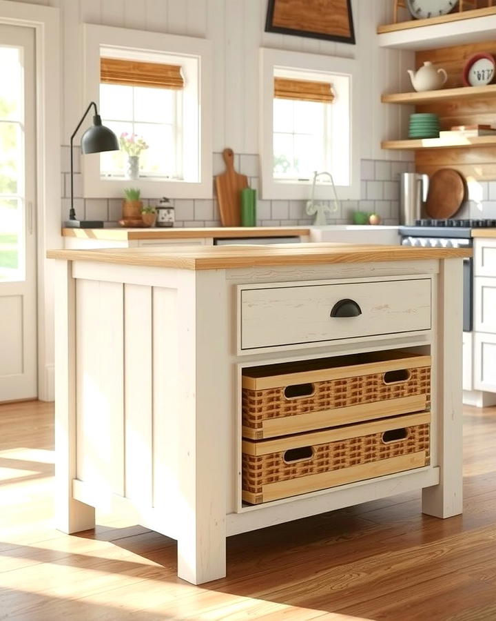 Shiplap with Built In Storage Drawers - 25 Shiplap Kitchen Island Ideas