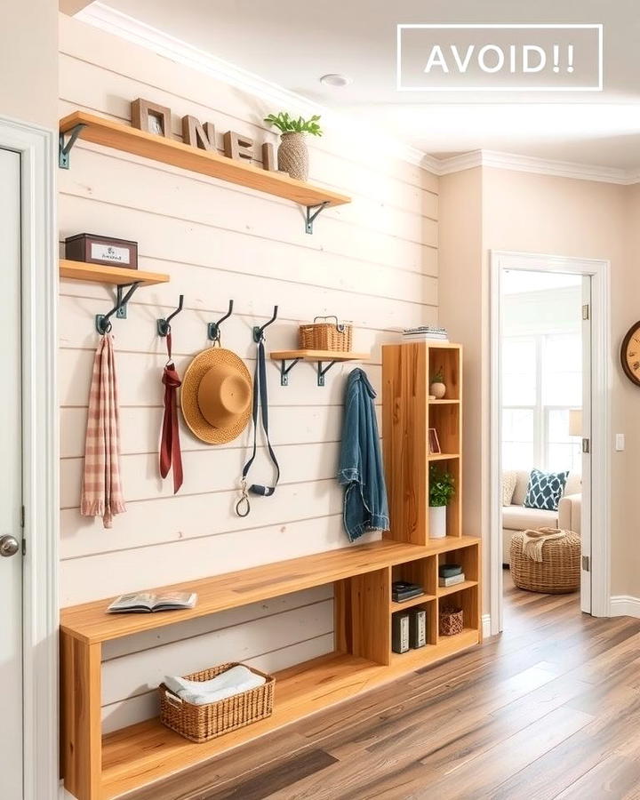 Shiplap with Built In Storage - 25 Shiplap Wall Entryway Ideas