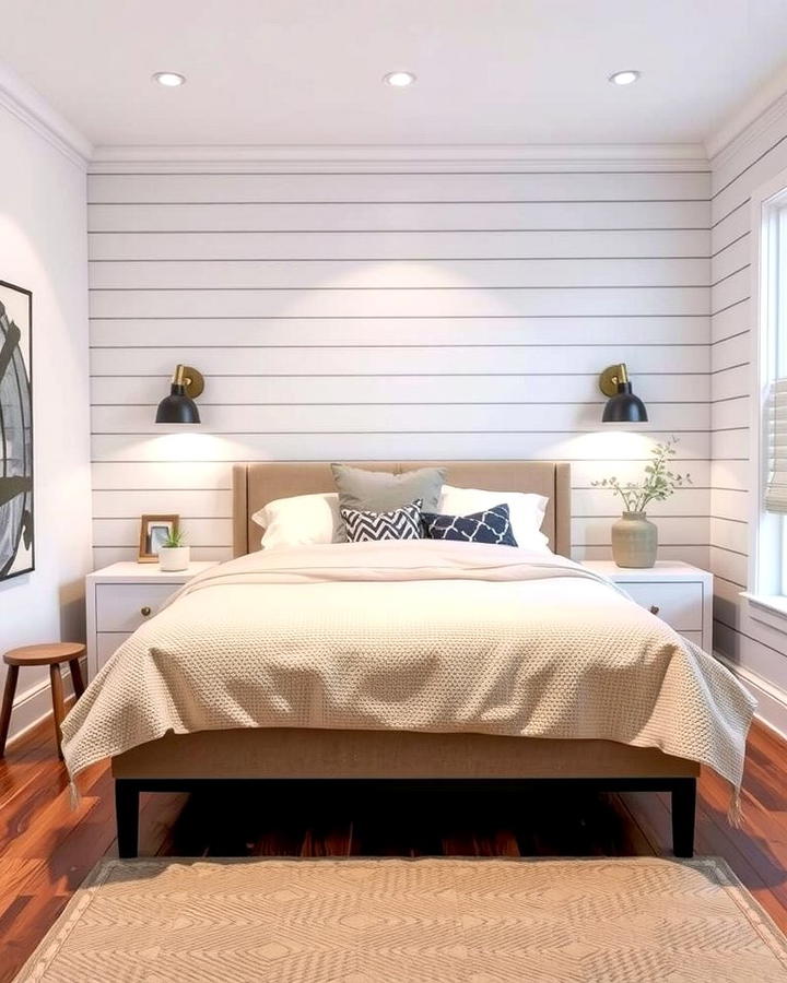 Shiplap with Sconces - 25 Shiplap Bedroom Ideas