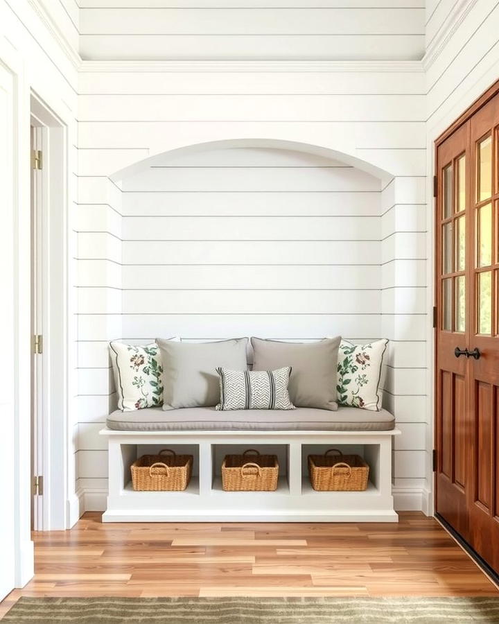 Shiplap with a Bench Nook - 25 Shiplap Wall Entryway Ideas