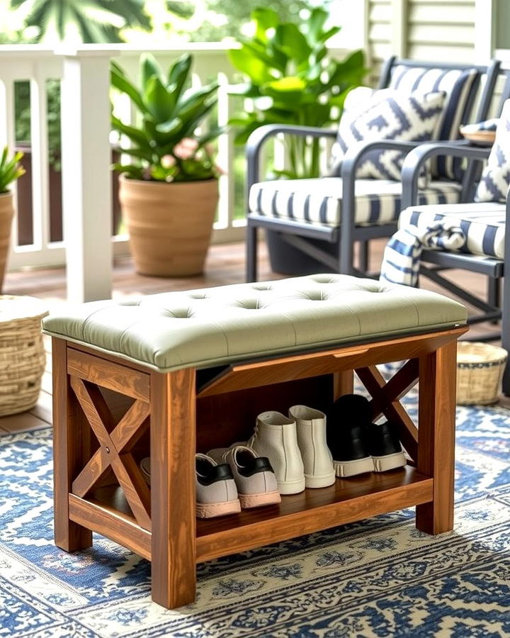 Shoe Storage Ottoman - 25 Outdoor Shoe Storage Ideas