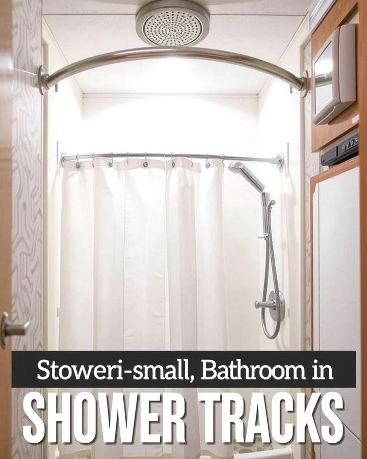 Shower Curtain Tracks - 25 Small Rv Bathroom Ideas