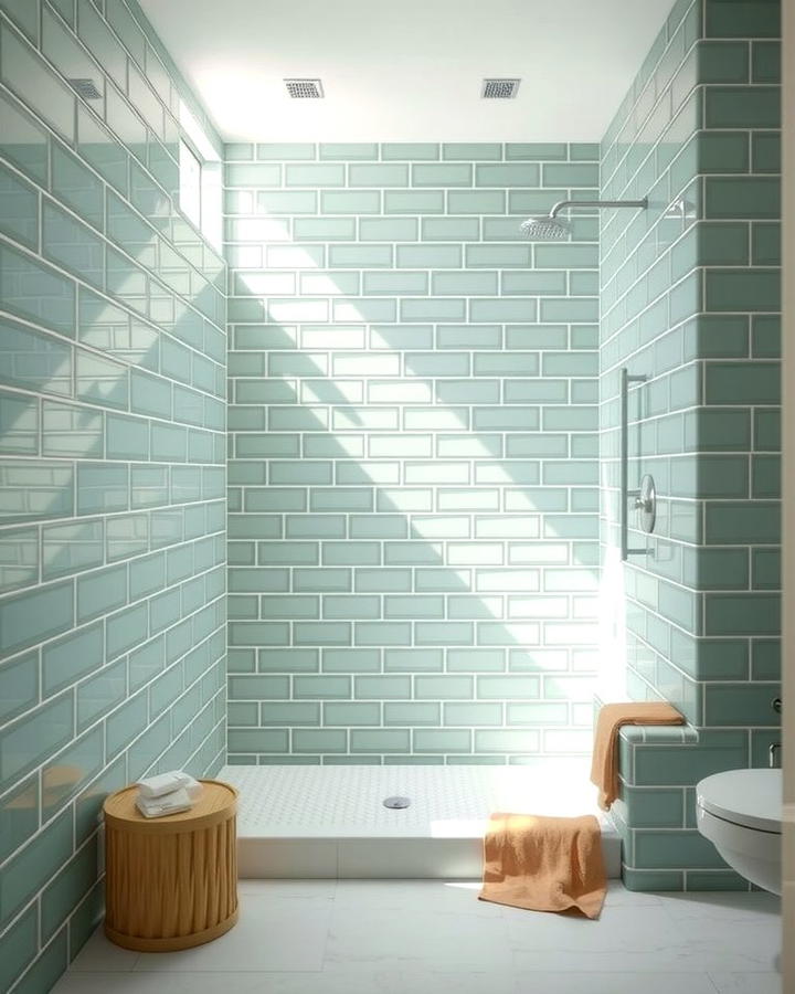 Shower Tiles in Sage Green for a Spa Like Feel - 25 Sage Green Bathroom Ideas