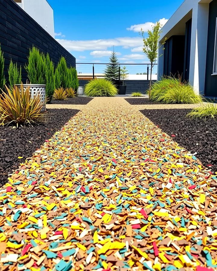 Shredded Rubber Mulch Pathway - 25 Mulch Pathway Ideas