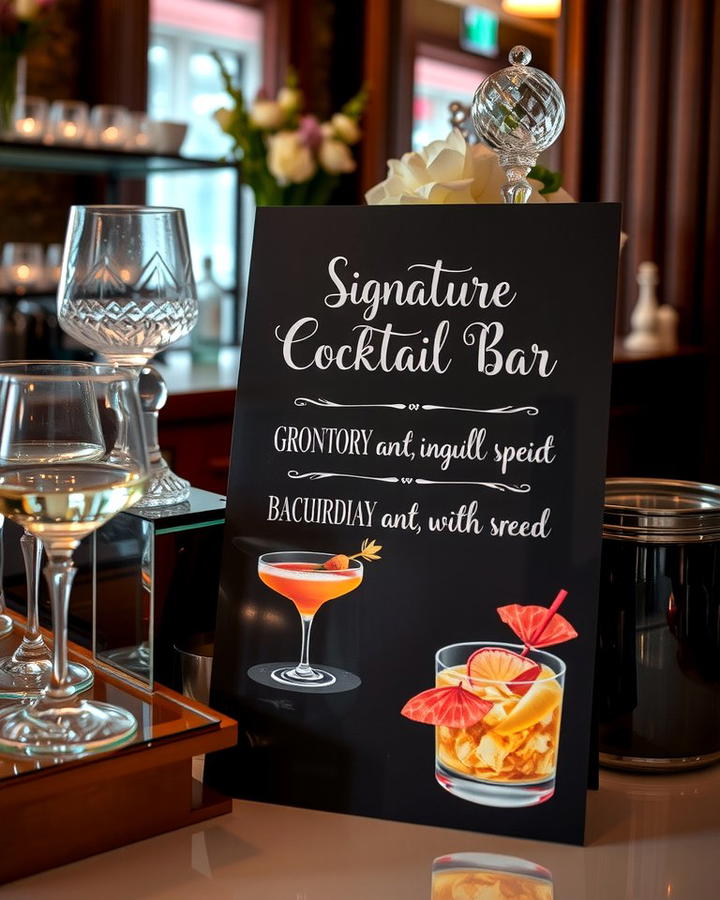 Signature Cocktail Bar Sign - 30 Wedding Sign Ideas