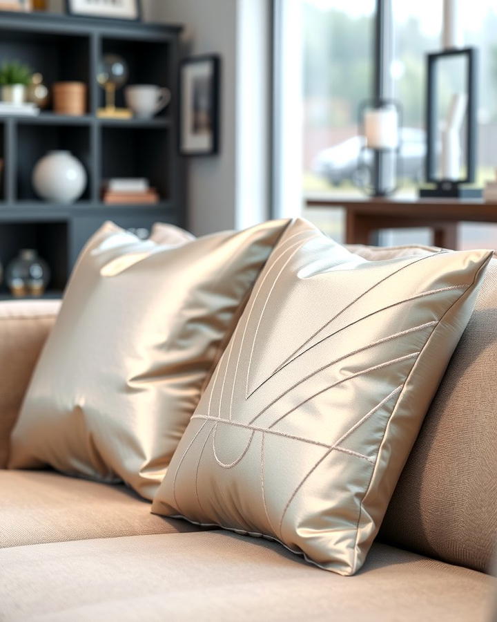 Silver Throw Pillows - 25 Silver Living Room Ideas