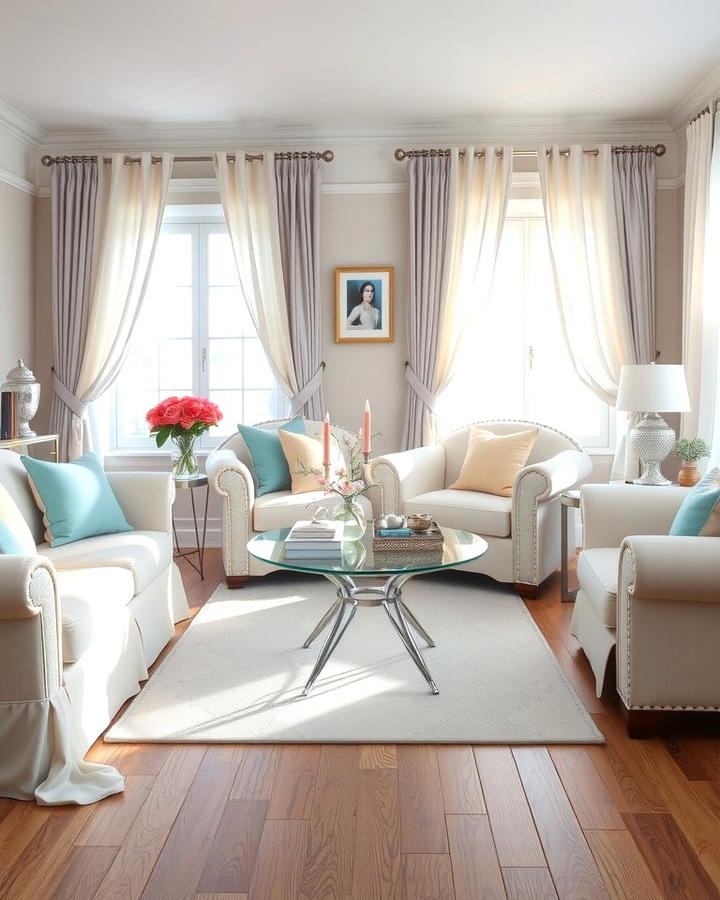 Silver and Pastel Accents for a Soft and Feminine Touch - 25 Silver Living Room Ideas