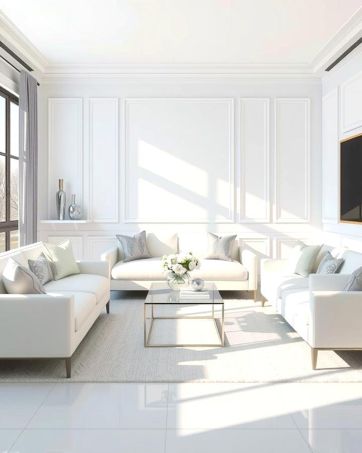 Silver and White Color Palette - 25 Silver Living Room Ideas