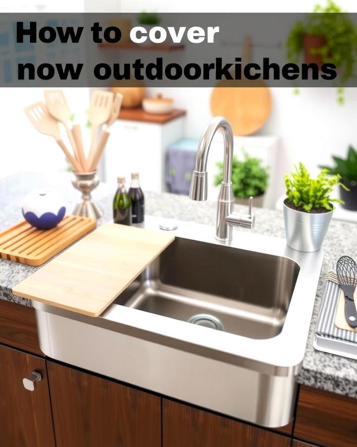 Sink with Built In Cutting Board - 25 outdoor sink ideas