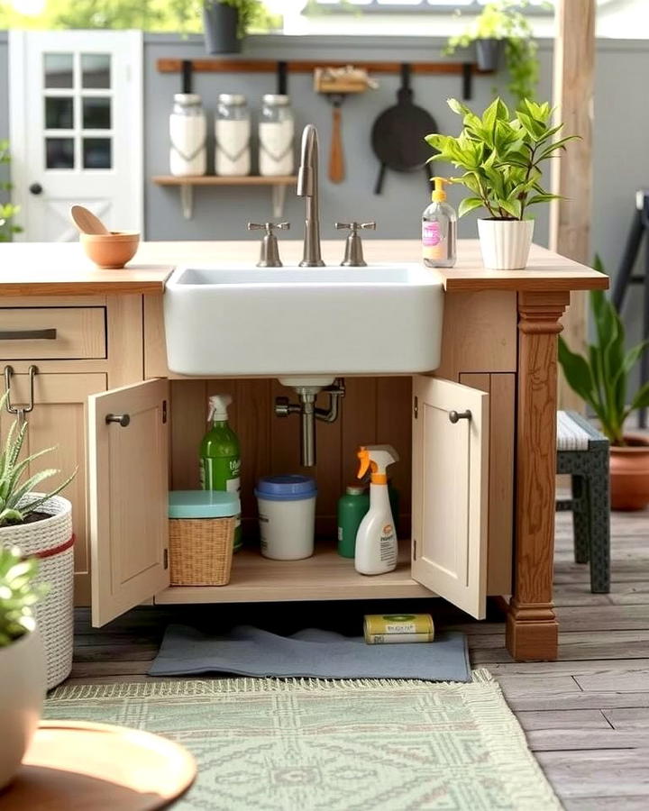 Sink with a Built In Storage Cabinet - 25 outdoor sink ideas