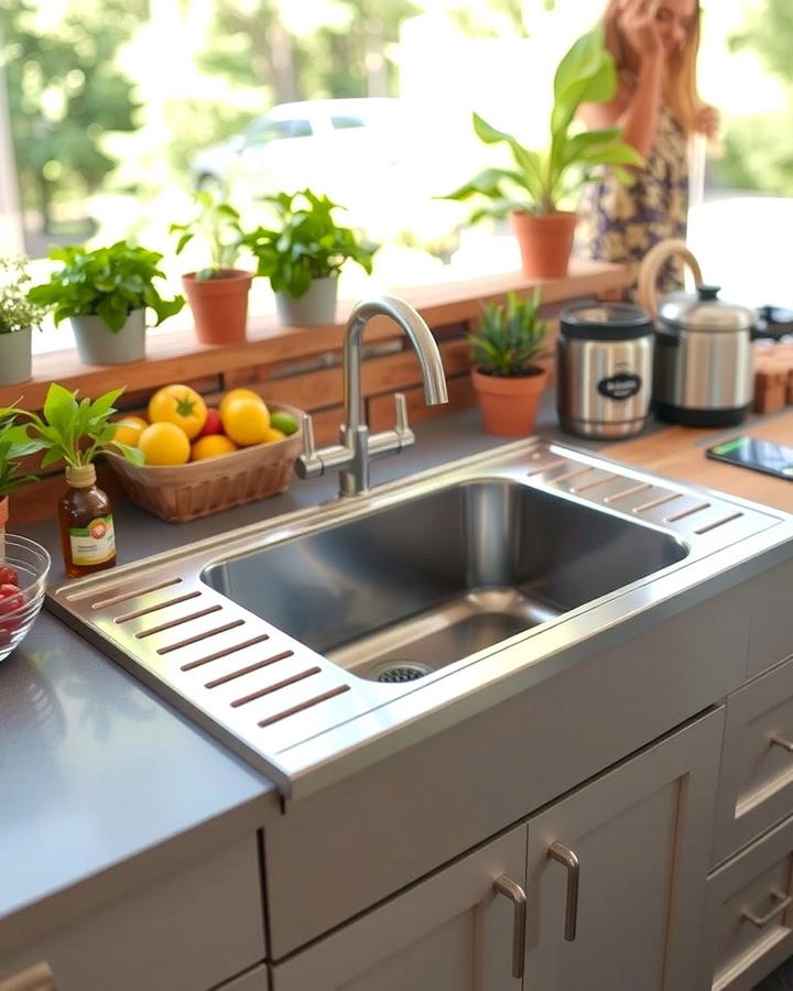 Sink with a Drainboard - 25 outdoor sink ideas