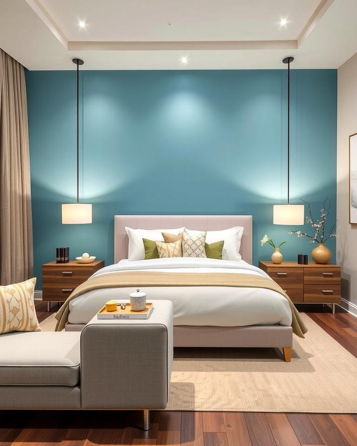 Sky Blue Accent Wall - 25 Sky Blue Bedroom Ideas