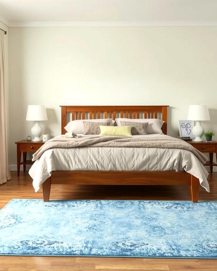 Sky Blue Area Rug for a Splash of Softness - 25 Sky Blue Bedroom Ideas