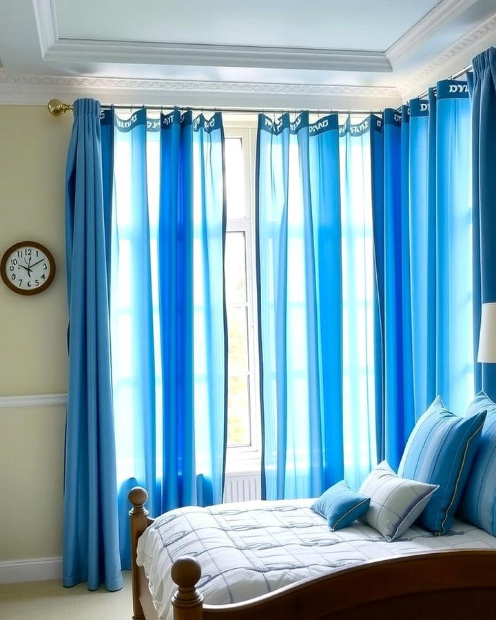 Sky Blue Curtains for Subtle Elegance - 25 Sky Blue Bedroom Ideas