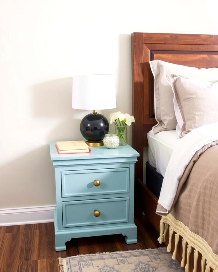 Sky Blue Nightstand for Functional Charm - 25 Sky Blue Bedroom Ideas