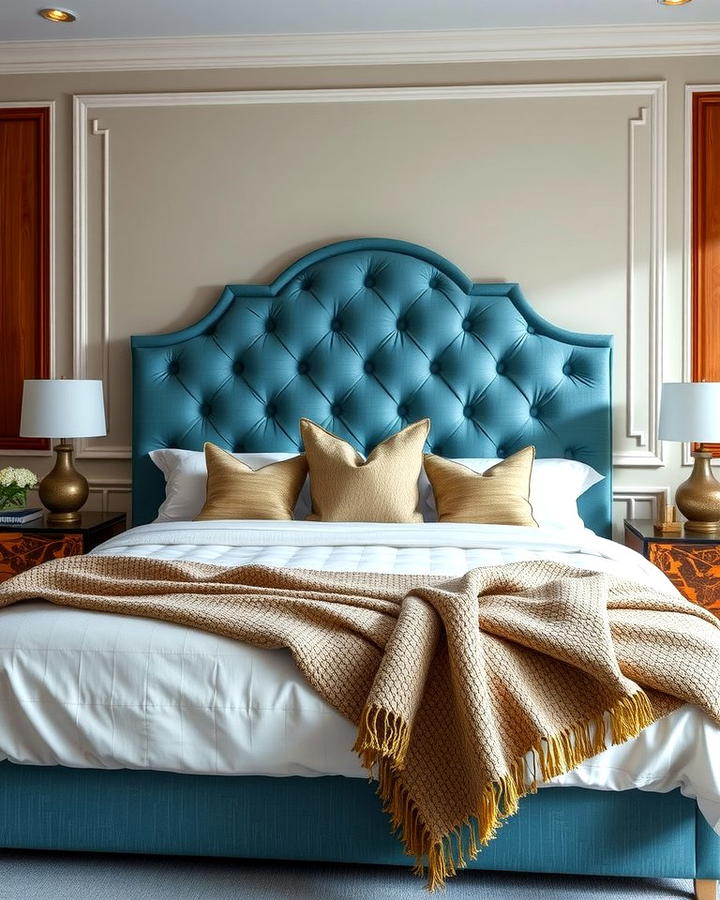 Sky Blue Upholstered Headboard for a Luxe Touch - 25 Sky Blue Bedroom Ideas