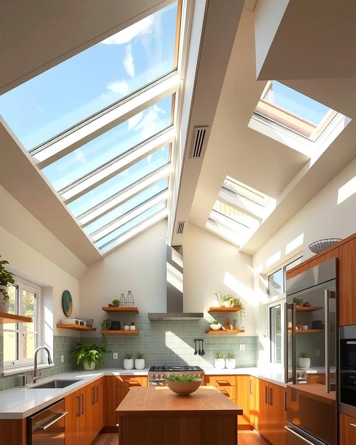 Skylights for Natural Illumination - 25 Organic Kitchen Design Ideas