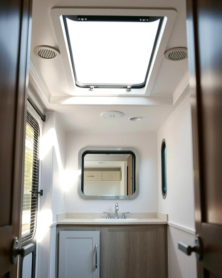 Skylights for Natural Lighting - 25 Small Rv Bathroom Ideas