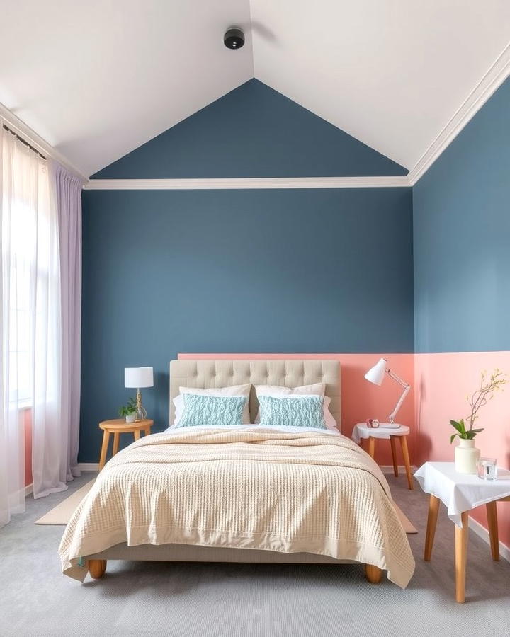 Slate Blue and Pale Pink - 30 Two Tone Wall Paint Ideas