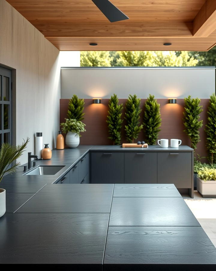 Slate Countertops for Natural Sophistication - 25 Outdoor Kitchen Countertop Ideas