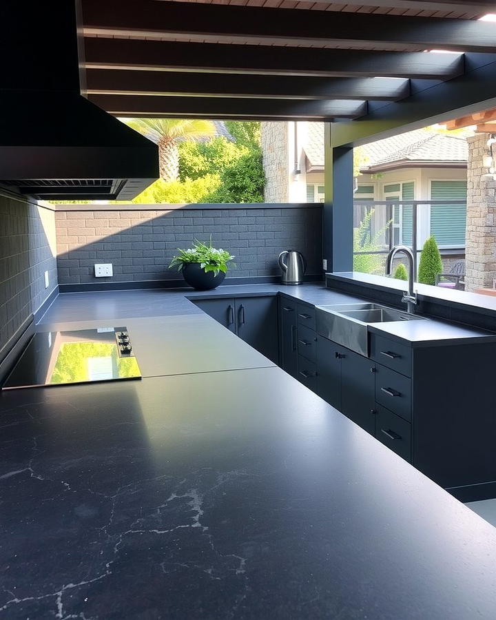 Slate Countertops for Subtle Sophistication - 25 Outdoor Kitchen Countertop Ideas