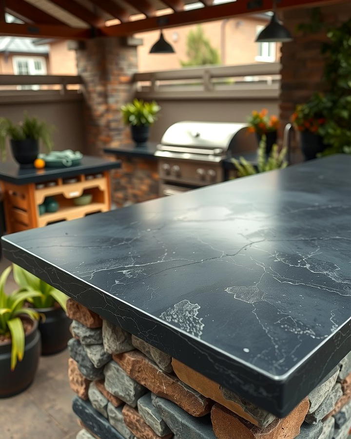 Slate Countertops - 25 Types of Outdoor Kitchen Countertops