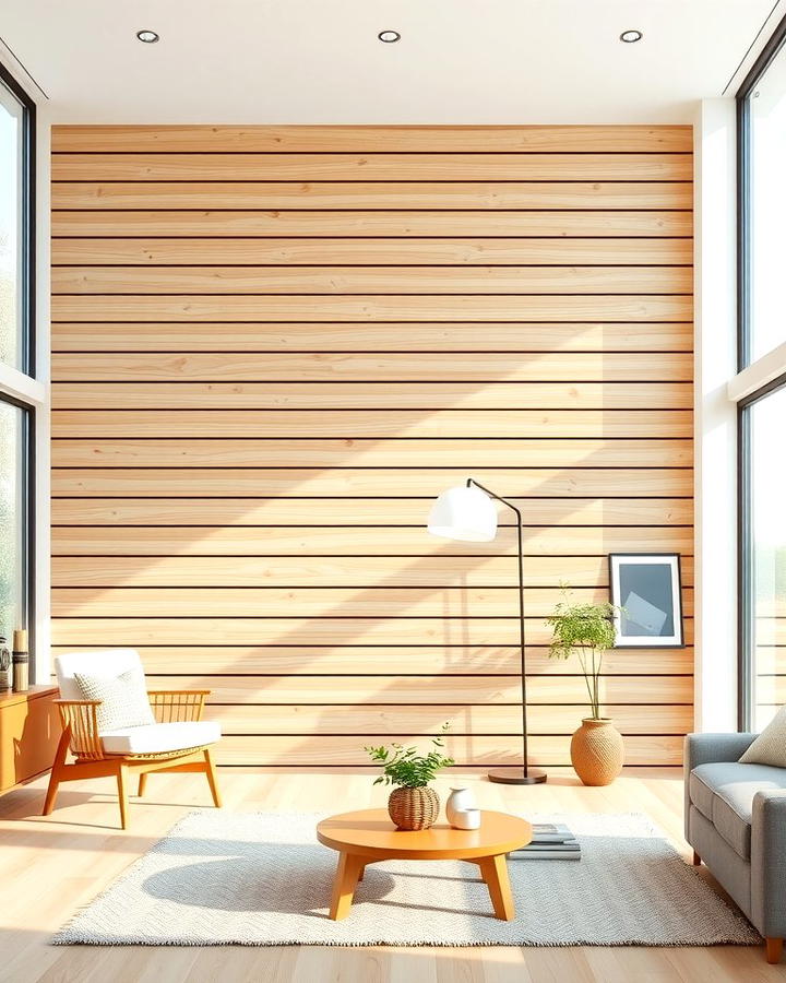 Slatted Wood Wall - 25 Wood Trim Accent Wall Ideas