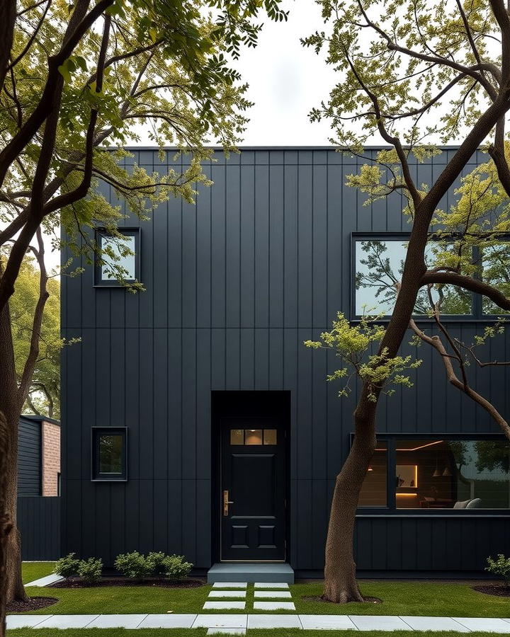 Sleek All Black Facade - 25 Modern Black Houses