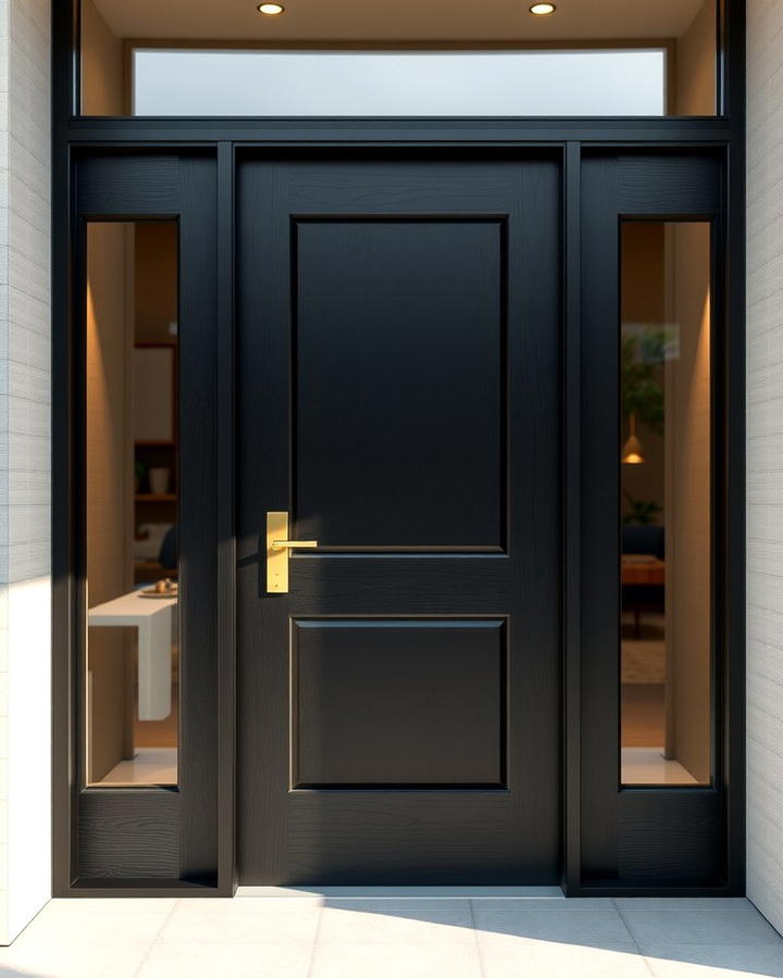 Sleek Black Stain - 25 Stained Front Door Ideas