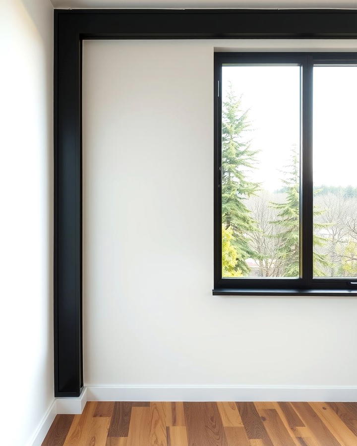 Sleek Black Window Trim for a Bold Contrast - 30 Modern Window Trim Ideas