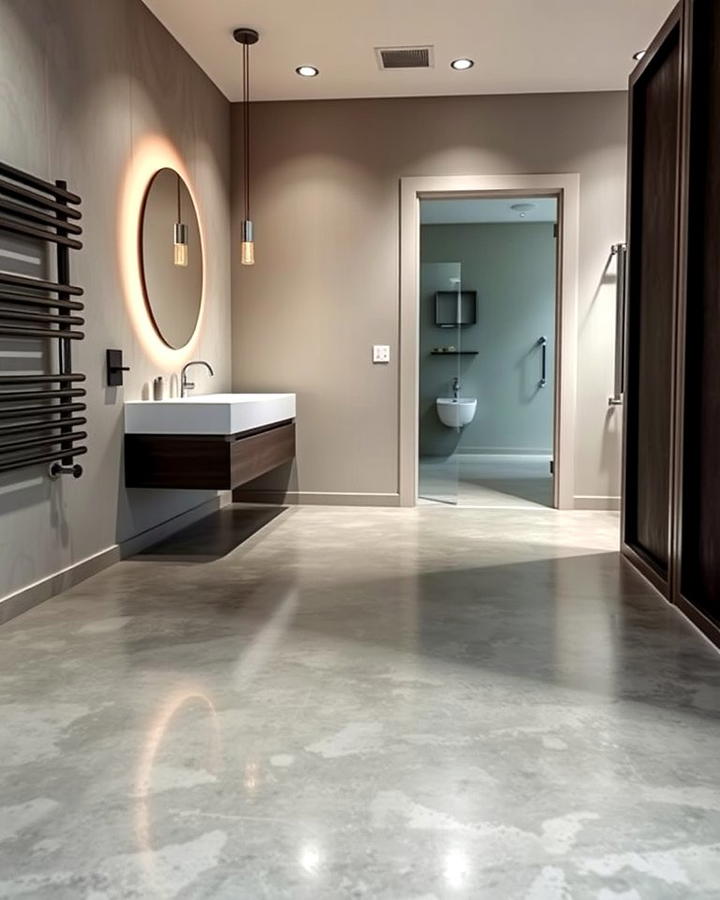 Sleek Concrete Floors - 25 Small Bathroom Flooring Ideas