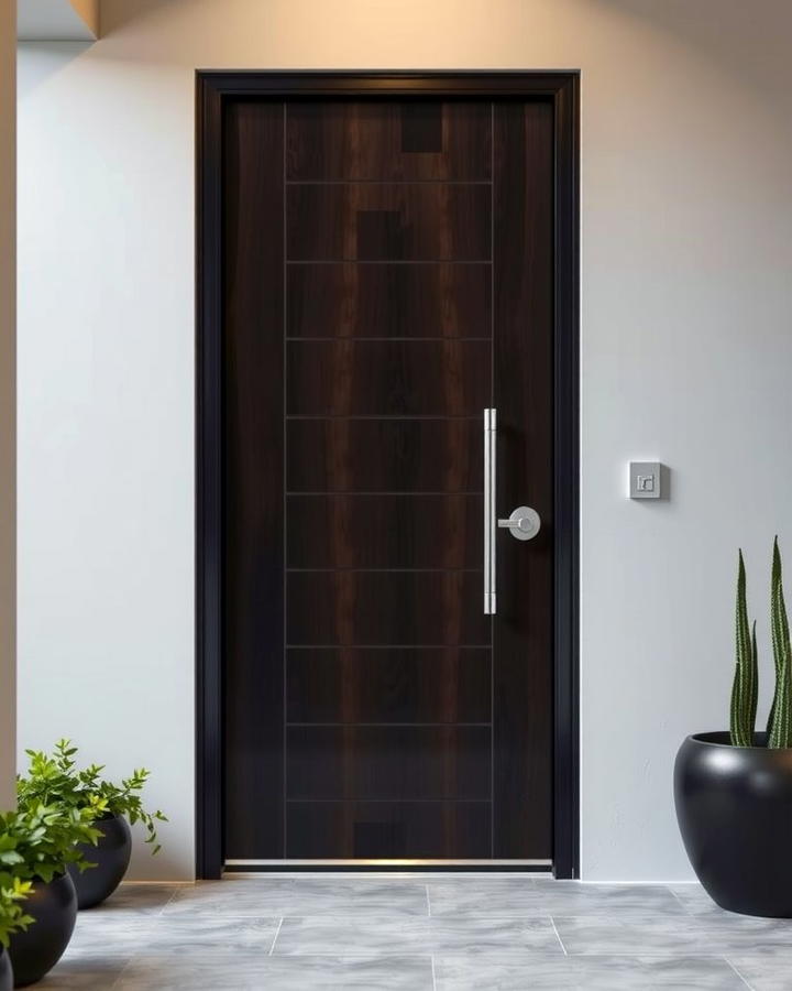 Sleek Ebony Finish - 25 Stained Front Door Ideas