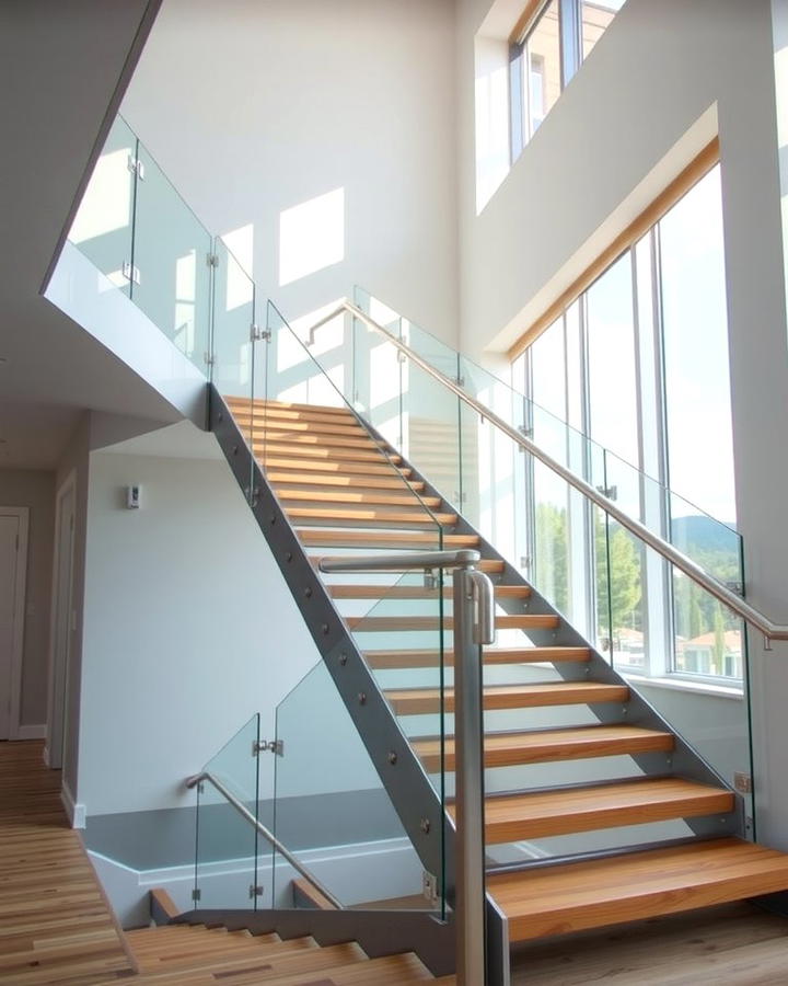 Sleek Glass Railings - 30 Open Staircase Ideas