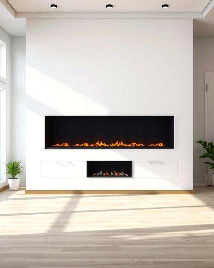 Sleek Minimalist Fireplace Wall - 30 Fireplace Wall Ideas