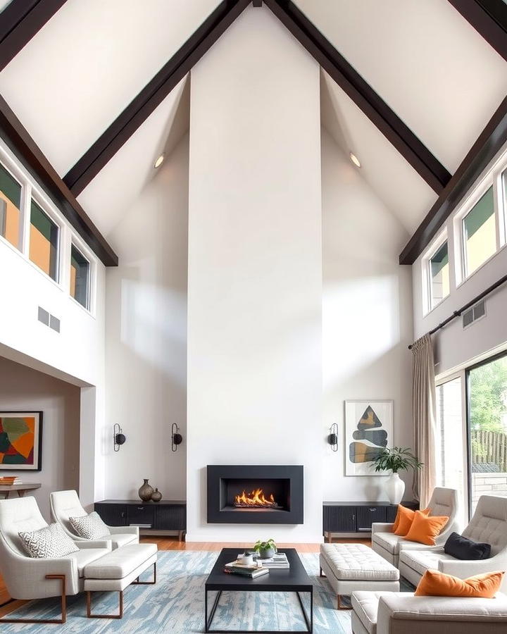 Sleek Modern Fireplaces for Contemporary Spaces - 25 Rooms With Fireplaces With Vaulted Ceilings Features