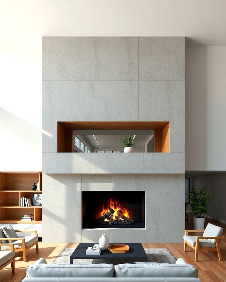 Sleek Modern Minimalism - 25 Two-story Fireplace Ideas