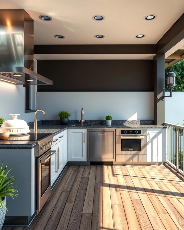 Sleek Modern Outdoor Kitchen with Clean Lines - 25 Outdoor Kitchen on Deck