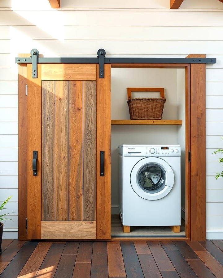 Sliding Barn Doors - 25 Outdoor Laundry Area Design Ideas