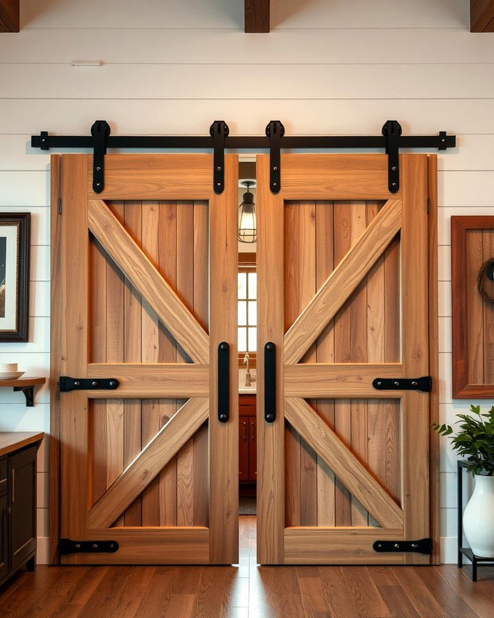 Sliding Barn Doors - 25 Rustic Barndominium Interior Design Ideas